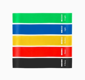 Juego de Bandas de Resistencia para Hombres y Mujeres, Paquete de 5 Bandas Elásticas de Látex/TPE, Duraderas y Portátiles para Gimnasio en Casa, Ejercicio Prolongado - Product Image 1