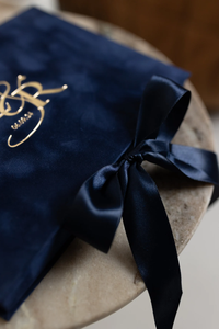 Invitaciones <span class=keywords><strong>de</strong></span> Boda Personalizadas con Tapa Dura <span class=keywords><strong>de</strong></span> Terciopelo Azul, Caja <span class=keywords><strong>de</strong></span> Papel <span class=keywords><strong>de</strong></span> Alta Calidad con Impresión en Lámina, Boletos Acrílicos Impresos - Product Image 3