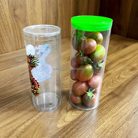 Emballage en tube PVC imprimé avec logo personnalisé avec trous d'aération Conteneur réutilisable pour le stockage des tomates cerises pour l'emballage des fruits et légumes