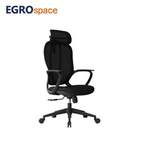 Chaise de bureau ergonomique pivotante en maille EGROspace pour réunions de direction, avec roulettes et design de mobilier de direction