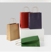 Sac en Papier Kraft Épais Noir Mat Personnalisé avec Poignée pour Commerces Alimentaires, Shopping, Cadeaux, et Impression de Logo
