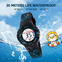 MINGRUI Kinder-Digitaluhr Wasserdichte Kinderuhr 30M Stoßfeste Schüleruhr Wecker Kalender 16MM Weiches PU-Armband ODM