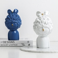 Vente directe usine : Ornements en résine style nordique simple, motif fille Loli bouffie, pour pâtisserie, salon, chambre, entrée