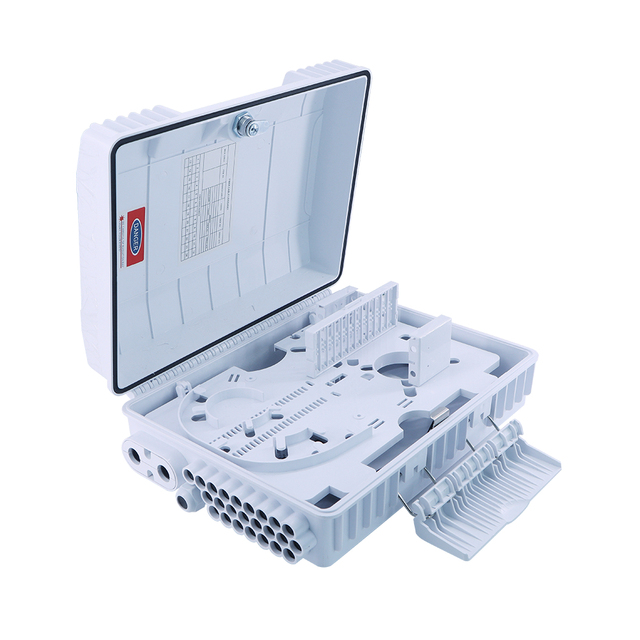 FTTH Outdoor 24-Core Fiber Optic Distribution Box with SC Connectors 24 Output Ports IP65 Protection