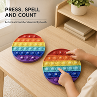 Pop Pop Bubble Silicone Sensory Fidget Toy Adultes Enfants Besoins Spéciaux Rétractable Cadeau De Pâques Soulagement Du Stress Contemporain