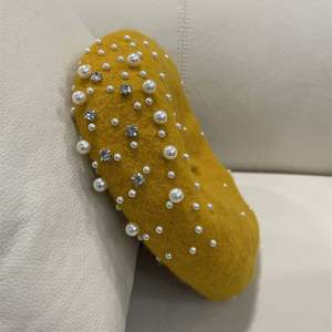 Chapeau de peintre coréen style petite fragrance pour filles, avec perles et strass, collection automne-hiver, modèle parent-enfant - Product Image 5