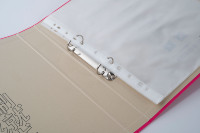 Benutzer definiertes Logo Langlebiger 3-Ring-Binder-Ordner Kunststoff-Präsentation datei ordner mit Taschen-und Boardmuster-Buch material