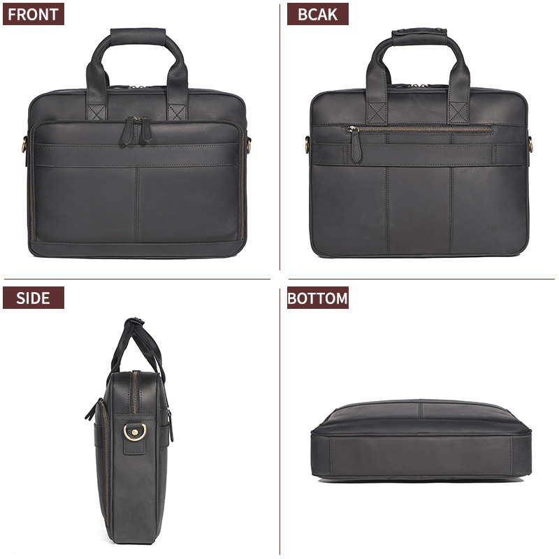 Men's Genuine Leather 15.6-Inch Laptop Messenger Bag – Executive Business & Travel Briefcase - View 2
