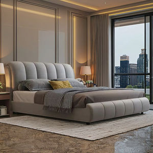 Stile moderno su-fondina mobili camera da <span class=keywords><strong>letto</strong></span> morbido <span class=keywords><strong>velluto</strong></span> borsa <span class=keywords><strong>letto</strong></span> in King Queen doppie dimensioni singole con struttura in legno per alberghi - Product Image 4