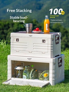 <span class=keywords><strong>Caisse</strong></span> pliable 35L avec couvercle en MDF, boîte de rangement pliable pour le camping, la maison, l'organisation du coffre, bac en <span class=keywords><strong>plastique</strong></span> empilable - Product Image 2