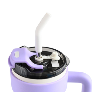 Gobelet isotherme en acier inoxydable 316 avec double ouverture et paille, idéal pour le café et l'escalade, nouveau cadeau d'affaires - Product Image 4