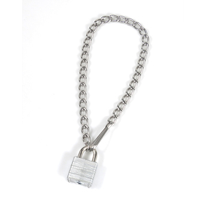 Collana con Lucchetto in Acciaio Inossidabile <span class=keywords><strong>Gina</strong></span> Designer, Catena Choker Punk Argento per Uomo e Donna, per Regali Promozionali e Aziendali - Product Image 4