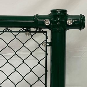 Valla de alambre de eslabón de cadena galvanizada de 8 ', kits de valla de eslabón de cadena/paneles/Poste/<span class=keywords><strong>postes</strong></span>, valla de eslabón de cadena a granel recubierta de Pvc de hierro metálico negro - Product Image 5