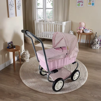 Poussette de landau de luxe directe d'usine avec grande roue de chariot et jouets de jeu de simulation de sac pour accessoires de poupée parfaits préscolaires