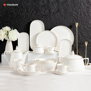 TRESUN Luxury High Quality Luxury Ceramic Dinnerware <b>Sets</b> Wholesale Western Plate <b>Set</b> Dinnerware for Hotel Restauran - Product Image 1