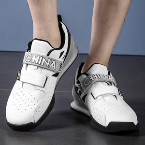 Chaussures de musculation pour hommes et femmes, baskets d'entraînement pour squats, chaussures de sport athlétiques basses à fermeture auto-agrippante en cuir microfibre, légères - Product Image 6