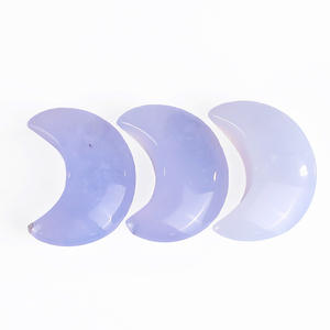 Naturale calcedonio blu calcedonio luna scultura gemma intagliata a mano piccole pietre curative di cristallo per la decorazione regali di natale - Product Image 1