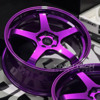 Jantes forgées monobloc XINLAI personnalisées électriques violettes à rayons ouverts et à déport profond, 18-24 pouces, 5x120 5x114.3 5x112, pour Audi
