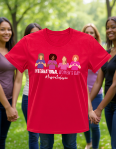 T-shirt per la Giornata Internazionale della Donna, 100% cotone, girocollo, casual, con stampa Empowerment, vestibilità regolare, per tutte le stagioni - Product Image 2