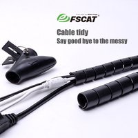 Banda de envoltura en espiral para ordenar cables, funda organizadora de cables, protector flexible inteligente para gestión de cables
