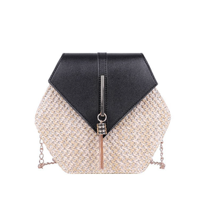 2025 nuova moda borsa a tracolla da donna a spalla singola colore puro con cerniera a catena intrecciata in <span class=keywords><strong>paglia</strong></span> di <span class=keywords><strong>lino</strong></span> abbina tutti gli stili - Product Image 4