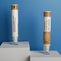Tube cosmétique en plastique PE brillant de bonne qualité avec tête de massage à rouleau unique 15ml 25ml pour sérum contour des yeux, emballage personnalisé non scellé