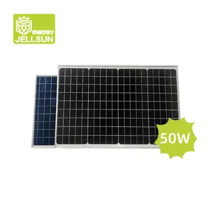 Jellsun แผงโซลาร์เซลล์แบบโมโนเฟส50W 60W 70W 100W โมโนคริสตัลไลน์ PV paneles solares