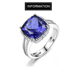 Feine 925 Sterling Silber Kissen geschnitten Versprechen Verlobung ringe Birth stone Schmuck Geschenke für Frauen Männer - Product Image 5