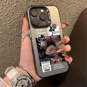 เคสโทรศัพท์มือถือลายดอกกุหลาบพิมพ์ลายเคลือบเงิน TPU PC สำหรับ iPhone <span class=keywords><strong>11</strong></span> 12 13 14 15 16 17 18 Pro Max - Product Image 4