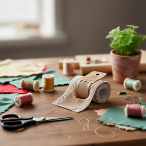 ILAN Nastro di Lino 10 Cm X 2 M Circa con Bordo in Pizzo per Artigianato e Decorazione - Product Image 3