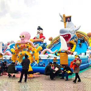 New Inflatable Castle <strong>Slide</strong> <strong>Trampoline</strong> Jump Outdoor Children Shark Inflatable Rock Climbing - Product Image 4