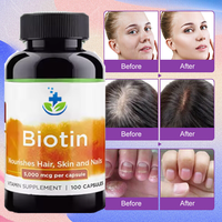 Ausreson Compléments Alimentaires Collagène Biotine Supplément de Croissance des Cheveux Shampooing Biotine Capsules pour Cheveux Ongles