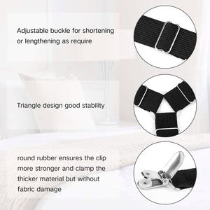 Wholesale Eco-friendly Multi-Function <b>Bed</b> <b>Sheet</b> Holders Straps Adjustable Crisscross Clips Elastic Band Fitted <b>Sheet</b> Fasten - Product Image 2