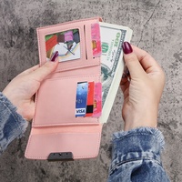 Porte-monnaie pliable mini pour femme, nouveau modèle portable, en PU, motif dessin animé, style coréen, idéal pour étudiants, vente directe usine