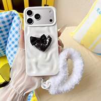 Coque de téléphone DIY Love With Plush avec cordon pour iPhone 16 15 17 Pro Max, motif météorite, coque arrière en TPU pour femme