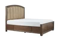 Lit double en bois massif de style américain RH, en chêne, avec revêtement en tissu, personnalisable, meubles de chambre à coucher, 1800x2000mm, fabriqué sur mesure