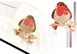 Broches strass pour femmes broche oiseau broche bijoux de mode accessoires fleurs en cristal coloré Livraison gratuite - Product Image 2