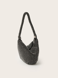Bolso de Mano Triangular con Pedrería, Brillante, de Cristal, Elegante, para Fiesta, Boda, Clutch de Novia - Product Image 3