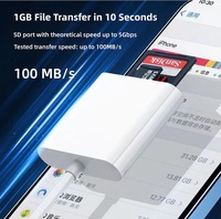 Lecteur de cartes OTG pour iPhone OEM/ODM, adaptateur 2-en-1 SD/TF, transfert haute vitesse pour photos et vidéos