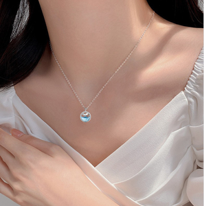 Ciondolo da <span class=keywords><strong>donna</strong></span> con coda di balena <span class=keywords><strong>925</strong></span> ipoallergenico <span class=keywords><strong>catena</strong></span> di ancoraggio in <span class=keywords><strong>argento</strong></span> Sterling incagliato per amore 4A + collana con ciondolo blu zircone oceano - Product Image 3