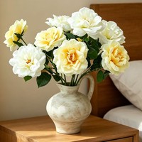 Rose artificielle de qualité supérieure, toucher réel, hydratante, pour la maison, vase de table, arrangement floral de luxe pour salon, décoration intérieure