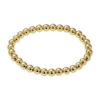 Bracelet extensible en acier inoxydable plaqué or 18 carats, poli miroir, à perles géométriques, anti-ternissement, empilable, bijoux d'amitié pour homme