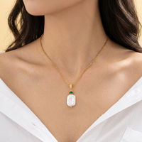 Collar con Colgante de Perla Barroca Opalescente de Agua Dulce con Acentos de Piedras Naturales Multicolores para Regalo, Fiesta de Compromiso, Aniversario