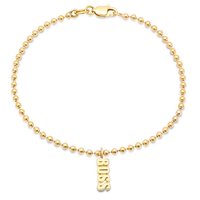 Bijoux en acier inoxydable, or PVD, petit Bracelet de patron perlé, chaîne de boule, charme, nom, pendentif, Bracelet pour femmes et filles, mode 2023