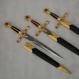 Masonic Knights Templar Sword with Black Hilt and Black Scabbard Mesonic Regalia 최고의 품질 맞춤형 프리메이슨 코스프레