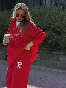 Survêtement à capuche personnalisé pour femmes, ensembles de survêtements, pantalons de survêtement et sweat à capuche évasés et droits en coton éponge français lourd - Product Image 5