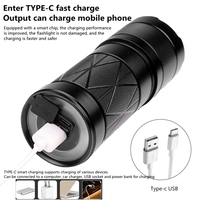 Linterna Telescópica de Largo Alcance de Alta Potencia 30wled+1*led con Fuerte Enfoque de Luz, Carga Inteligente Tipo-C con Función de Banco de Energía