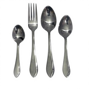 Ensemble de couverts en argent de haute qualité en acier inoxydable avec un design unique Ensemble de cuillère fourchette couteau moderne pour la maison de restaurant de mariage - Product Image 1