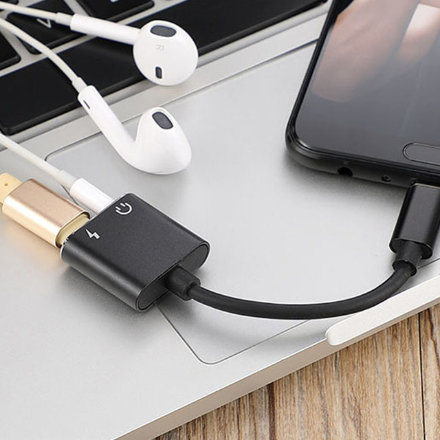 Type C to 3.5mm Headphone Jack Adapter Cable Converter With Charger Option