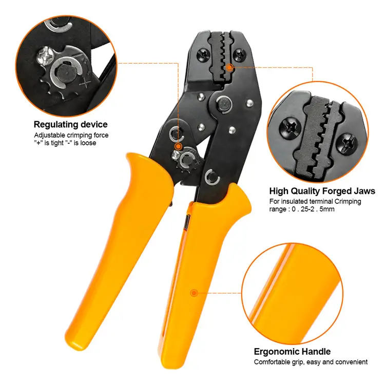 24-14AWG Multi-Function Self Adjusting Wire Stripper Terminals Crimper Plier Tools for Electrical Wire Stripping Cable Cutting